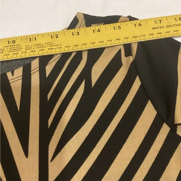 MT Collection Black & Tan Geometric Print Shift Dress Size Large - Picture 6 of 8
